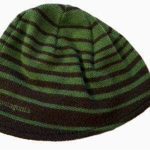 Patagonia Green and Brown Knit Hat